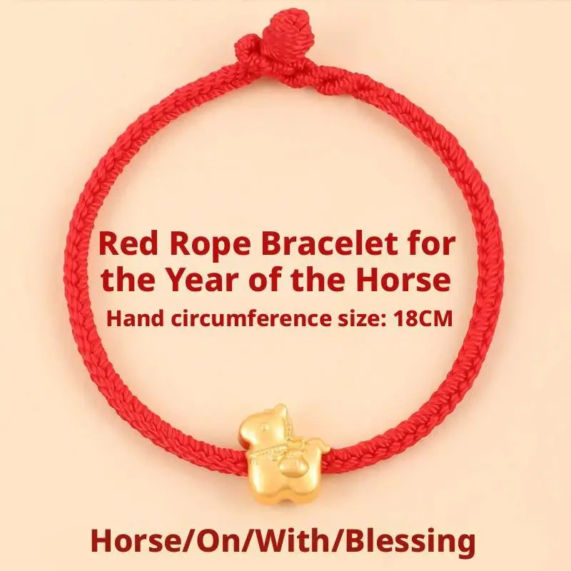 

Horse Year Red String Bracelet Chinese Style Red Lucky Braided Rope Wristband Jewelry New Year Gifts For Men And Women