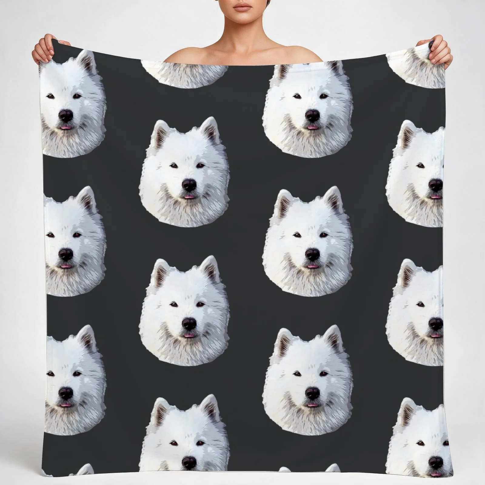 Samoyed- Stunning Dog! Throw Blanket couch cozy soft plush fuzzy picnic outdoor blanket