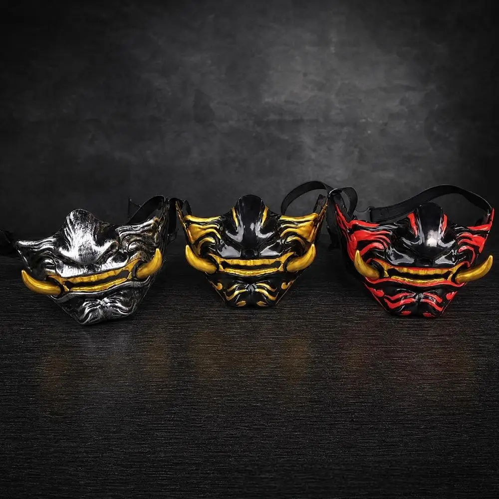 Japanese Samurai Oni Demon Mask Halloween Demon Cosplay Horror Prajna Killer Masks Scary Dragon God Tengu Party Costume Props