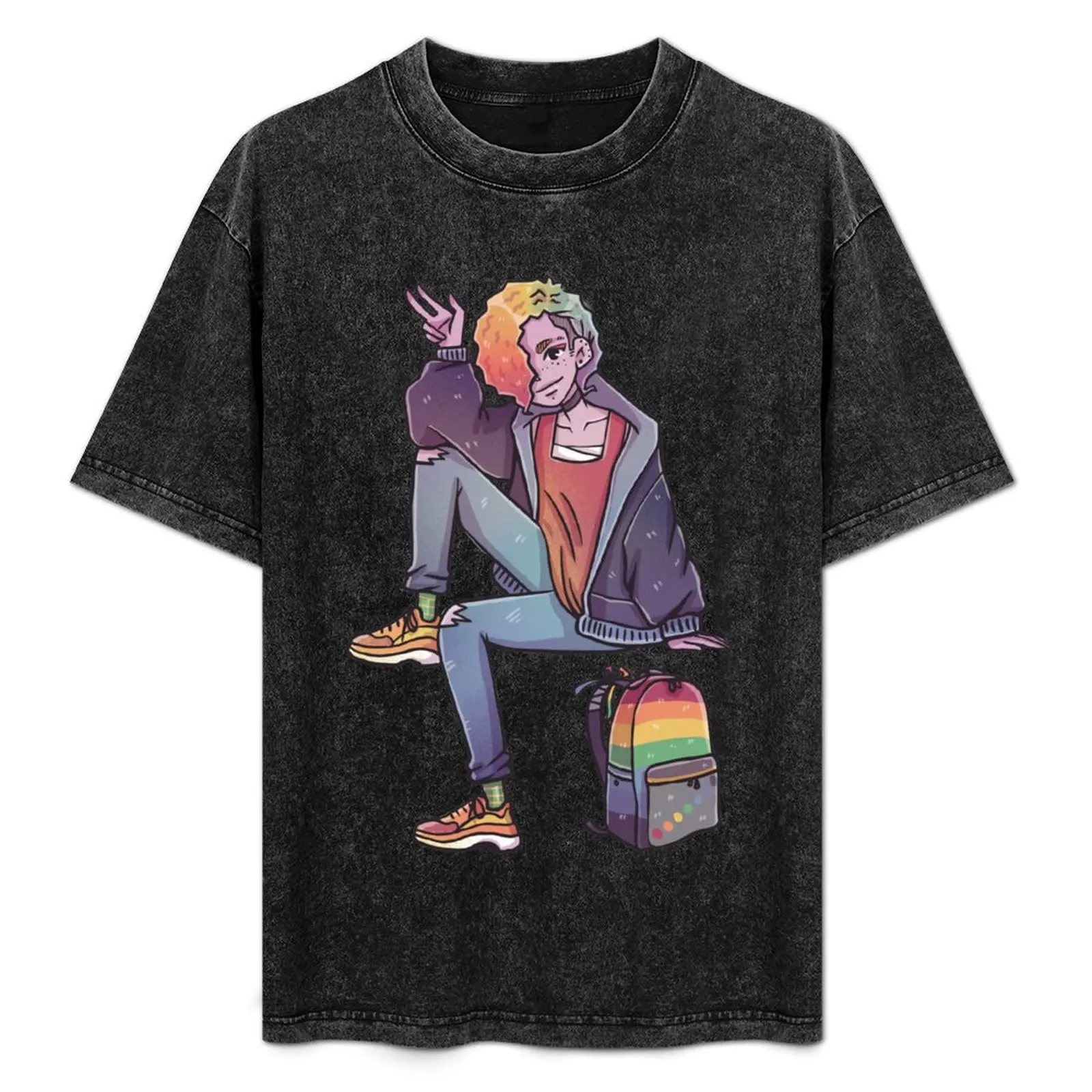 

LGBTQ+ flag T-Shirt Big Size Crew Neck T-Shirt