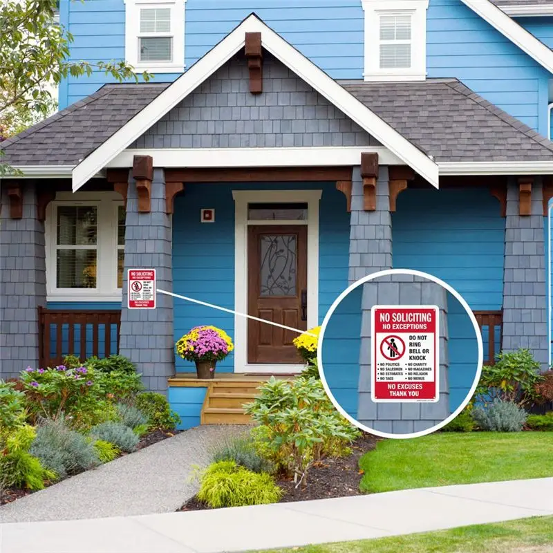 ABLQ No Soliciting Sign, Funny Decor for House Door Office Business Yard,Metal Aluminum Rust Free, No Excuses, No Exceptions