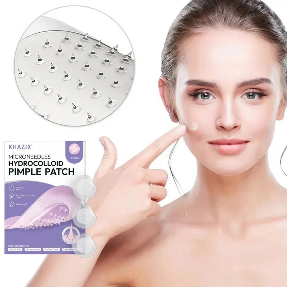 

Round Acne Patch Blemish Covering Stickers For Pimples Hydrocolloid Invisible Microneedle Box Facial Skincare Tools