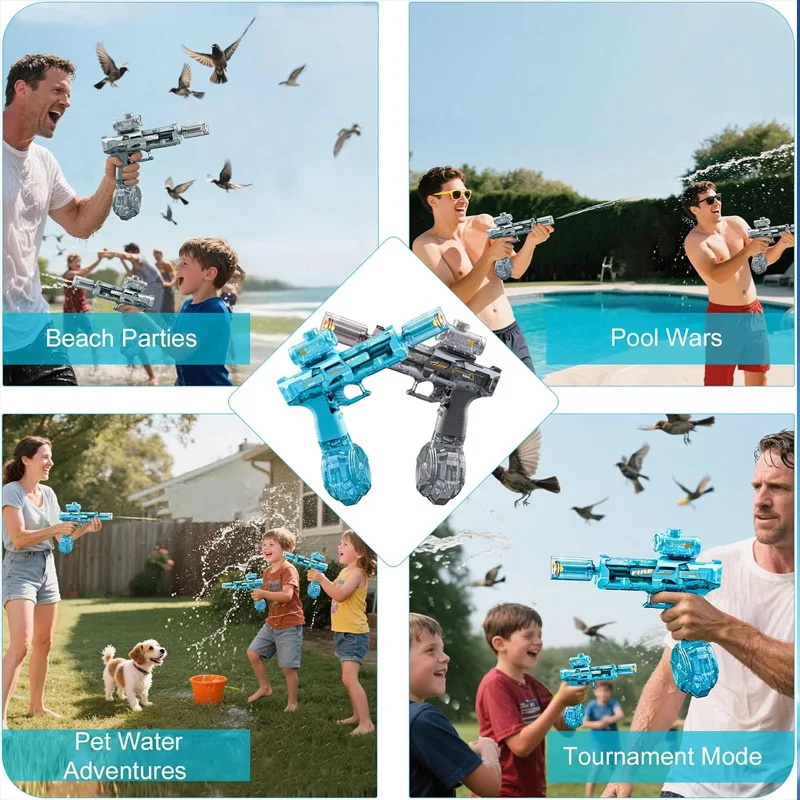 Simulated Firing and Recoil Electric Water Gun Toys Children Automatic Sensor Lights Water Pistol Summer Outdoor Beach Kids Toy view 6