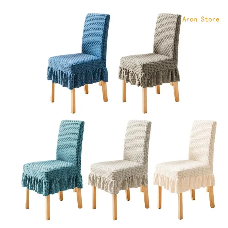 

Skirt Chair Cover Stretch Chair Covers for Dining Room Kitchen Banquet Decor H3CF