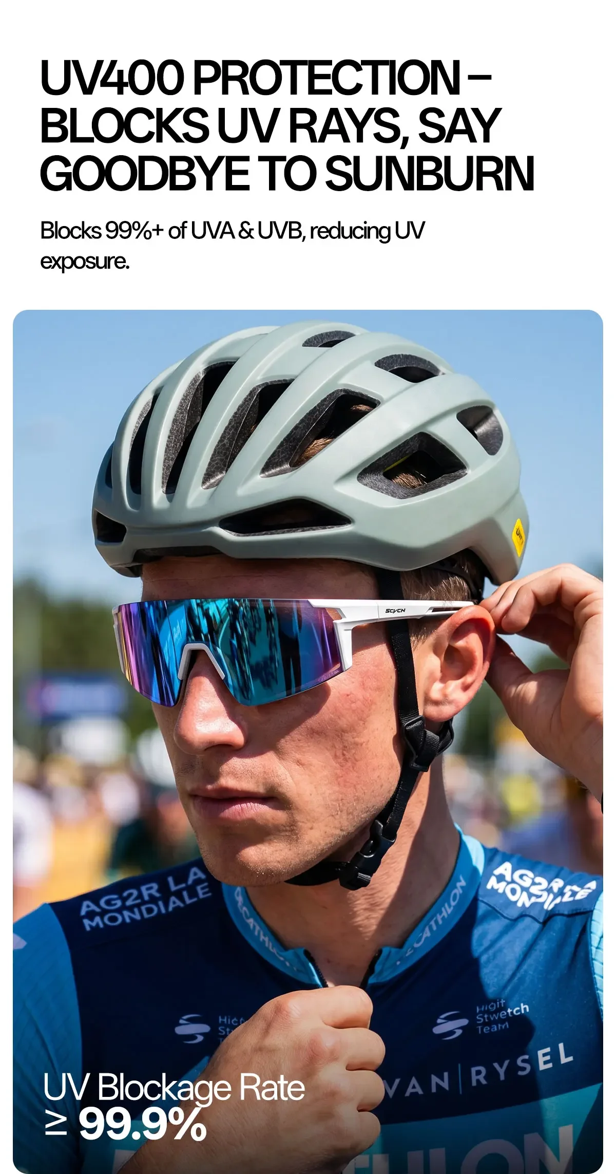 SCVCN Fahrrad-Sonnenbrille Rennrad Winddichte Schutzbrille Wandern Ultraleichte UV400-Brille Outdoor-Sport Herren Damen Laufen – Detail 7