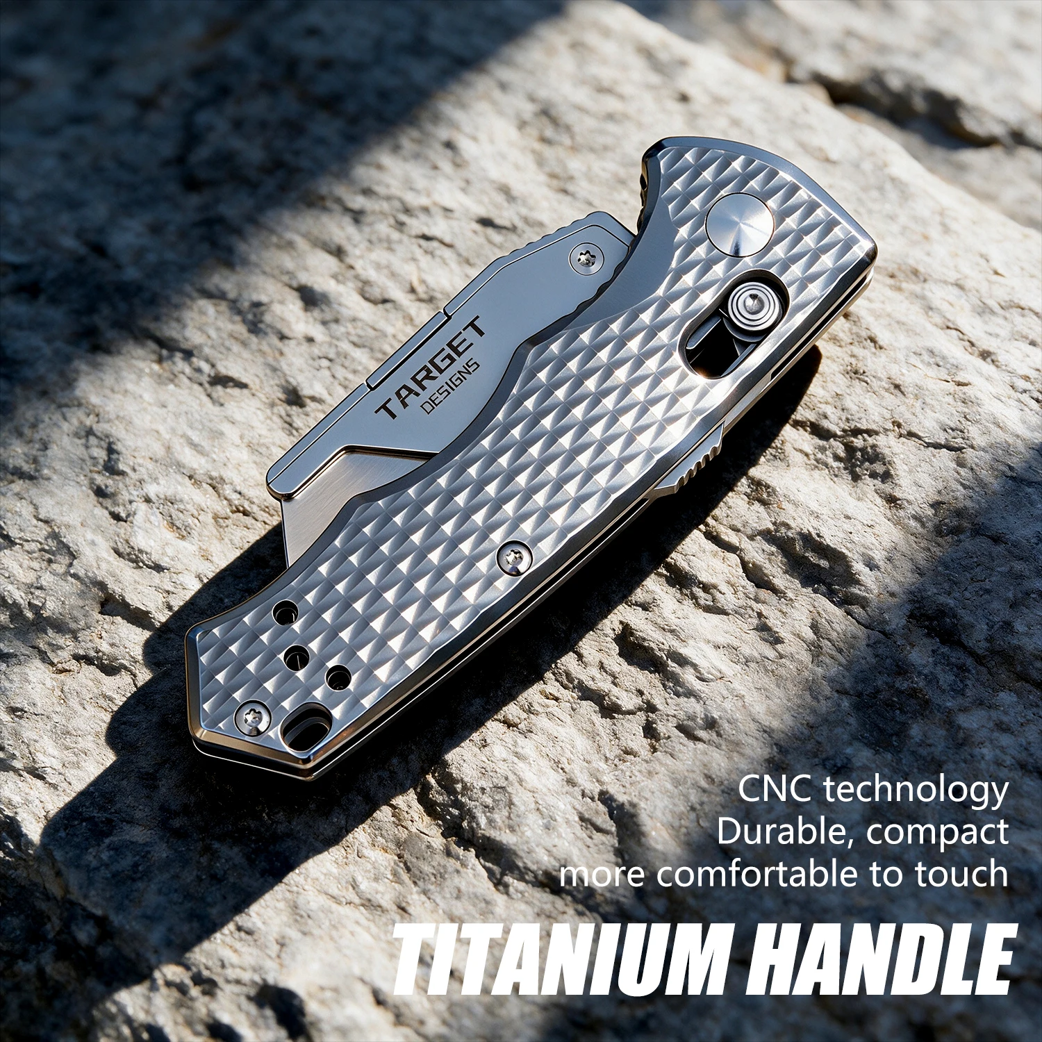 TGZUO Titanium Folding Utility Knife, EDC Pocket Knife with Clipk, Lightweight Box Cutter W/10PCS Razor Blades (TARGET DESIGNS) view 2