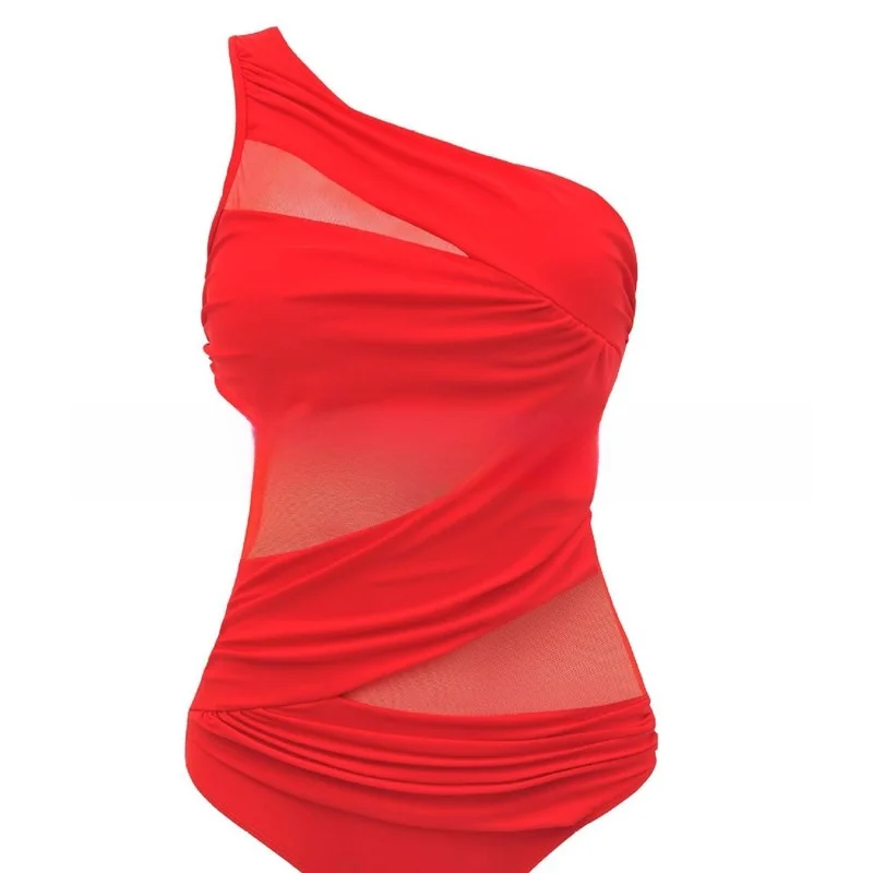 

Консервативный размер плюс купальный костюм бикини женский цельный купальник нейлоновая ткань без бренда чистый цвет купальники для серфинга