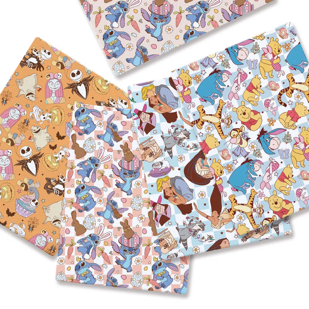 disney fabric 140x50CM Cartoon cotton fabric Patchwork Tissue Kid Home Textile Sewing Doll Dress Curtain Polyester cotton Fabric