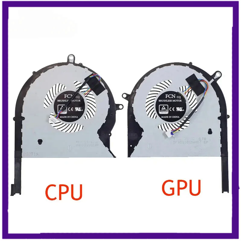 

New laptop CPU GPU cooling fan dfs593512mn0t dfs2013121a0t dc12v 1A 4pin for Asus ROG Strix gl503ge gl703ge