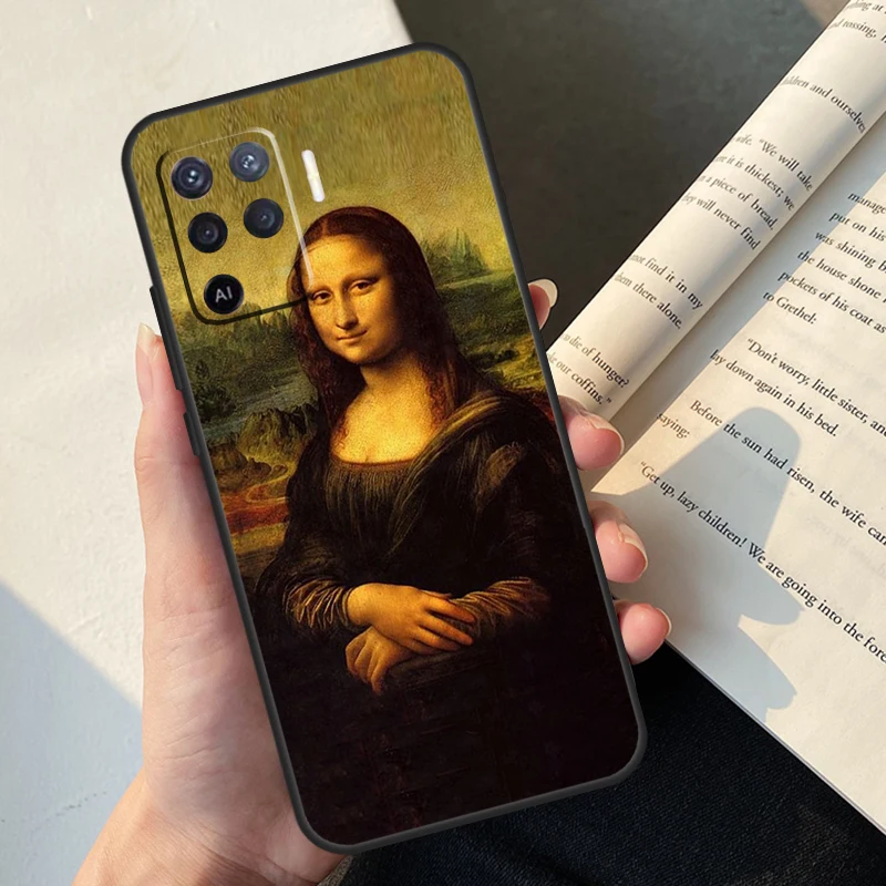 ليوناردو دافنشي الموناليزا الفن حالة ل ممن لهم A54 A74 A94 A17 A57 A77 A76 A16 A96 A18 A60 A80 A40 A38 A58 A78 A98 A15 A5 Pro