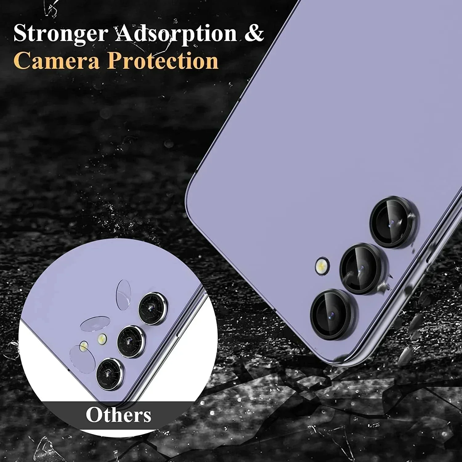 Protector de anillo de lente de cámara para Samsung A54, A14, A34, S23 Plus, 5G, vidrio templado, tapa de caja de Metal