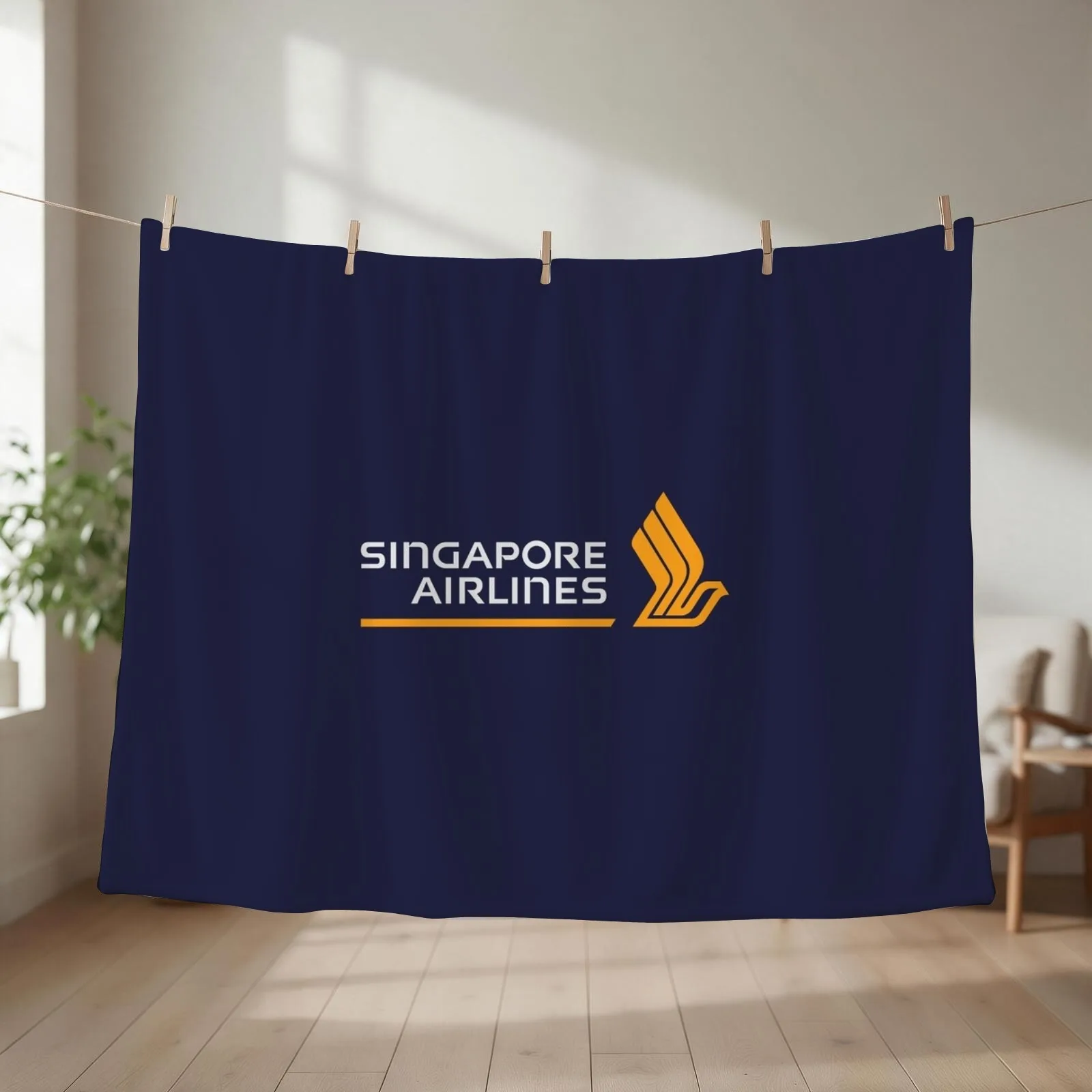 Singapore Airlines Throw Blanket couch cozy soft plush fuzzy picnic outdoor blanket