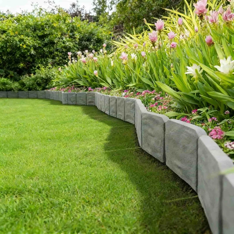 Assembleable Imitation Stone Plastic Fence20Packaged Outdoor Flower Bed Decorative Fence Villa Courtyard Border Garden Decorativ