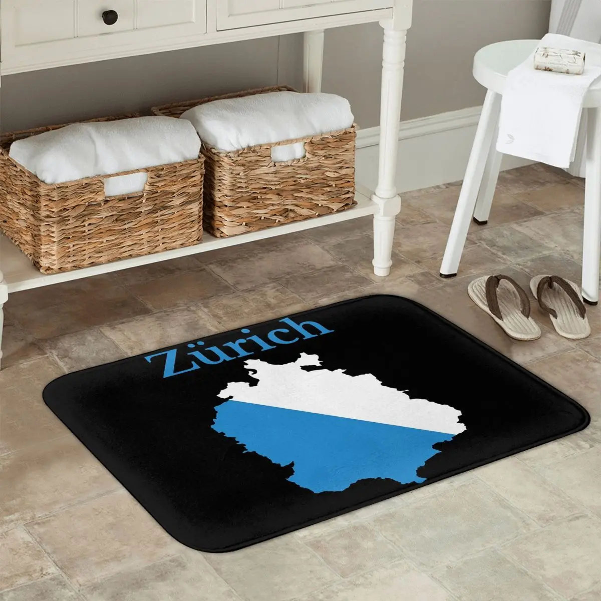 Zurich Flag Switzerland Swiss Flag Doormat Kitchen Entrance Home Floor Mat Anti-slip Carpet Rug for Bathroom Footpad Mats