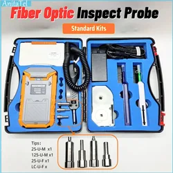 FVM Fiber Optic Inspection Microscope Probe Support UPC And APC With 3.5 Inch Display Screen Monitor Inspector Clean Kits