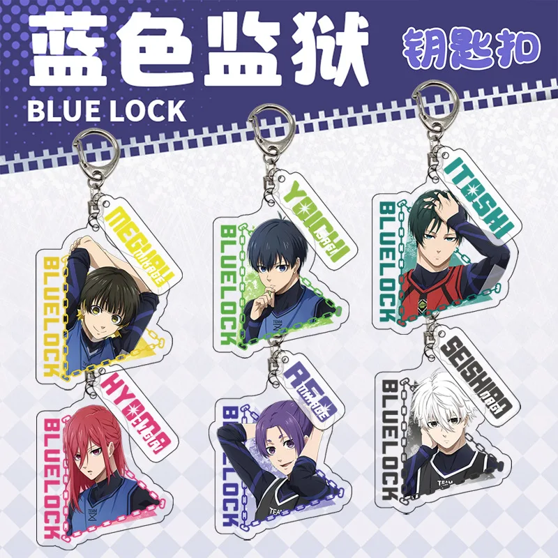Blue Lock Figure Display Anime Keychain Transparent Acrylic Pendant Charm Featuring Isagi Yoichi Bachira Meguru Accessories