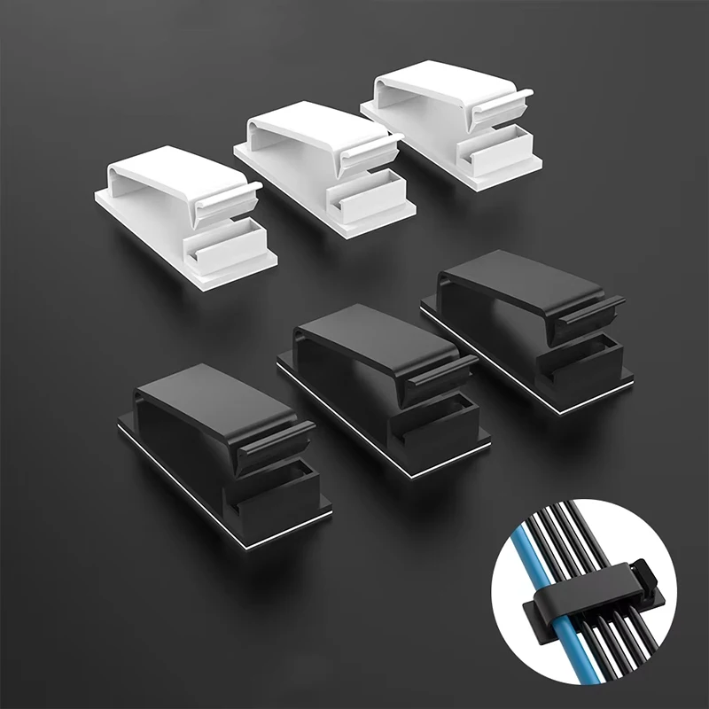 10pcs Self Adhesive Cable Organizer Cable Management Clips Wire Clip Cord Holder for TV PC Ethernet Cable under Desk Home Office