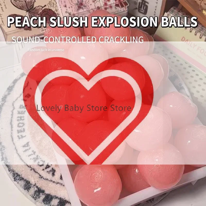 【BS】ASMR Peach Slushy Toy Translucent Pink Stress Relief Ball Jelly Mochi Squeeze Toy For Anxiety ADHD Cute Desk Fidget Gift
