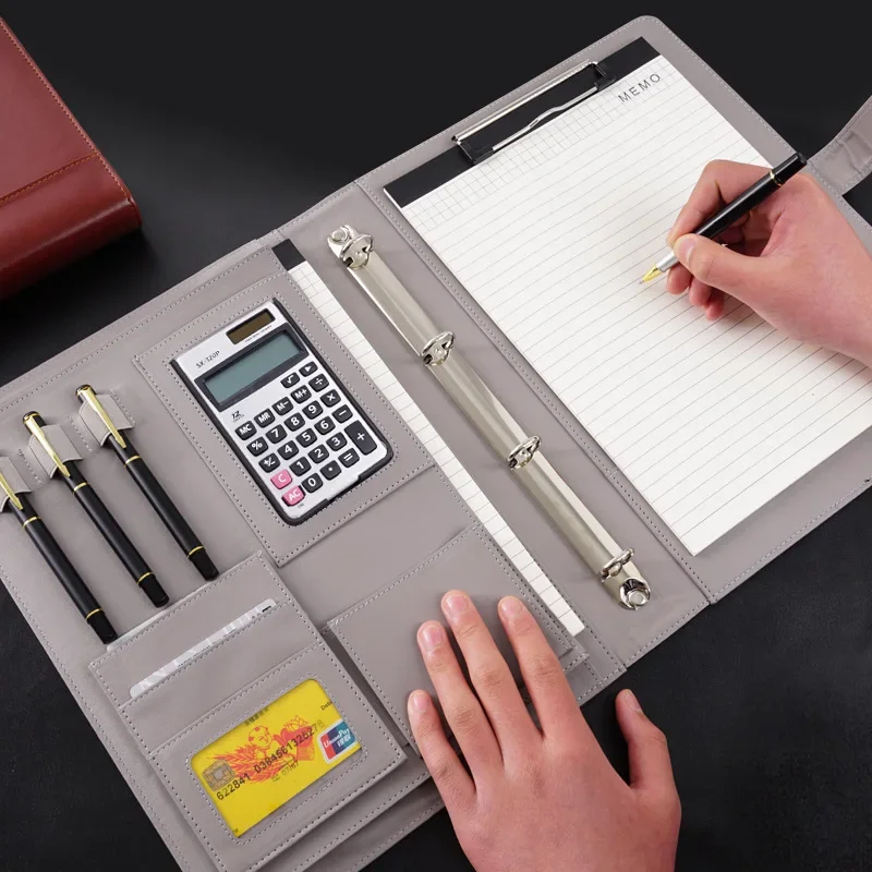 Carpeta de archivos de cuero A4, carpeta personalizada para oficina de negocios, contratos de ventas, carpeta de una sola página para transacciones inmobiliarias