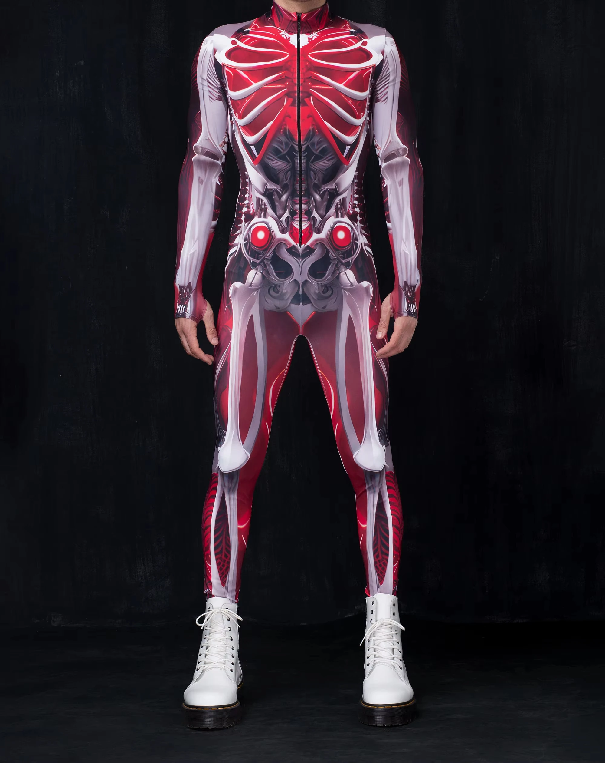 Roboter-Druck Steampunk-Rüstungsanzug Zentai Freizeitkleidung für Radfahrer Partykostüm Karnevalsanzug Aerial-Yoga-Anzug Bodysuit – Detail 5
