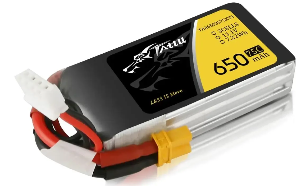 ACE Tattu 650mAh 3S1P 3S 3 cells 75C 11.1V Lipo Battery with XT30 Plug for Multirotor FPV 150 Size RC drone airplane helicopter