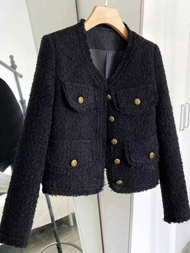 2024 Autumn and Winter Fashion New Women\'s Warm and Elegant Casual Single Breasted Cardigan, Small Fragrant Style Short Jacket