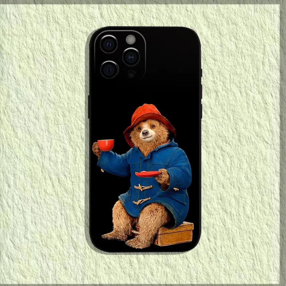 Bear P-Paddington Movie Phone Case For iPhone 16,15,14,13,12,11,Pro,X,XS,Max,XR,Plus,Mini Soft Black Cover