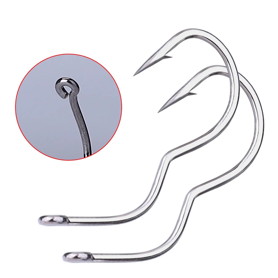 FTK Double Hooks With Line Flipping Hook Rigs Automatic Flip Tied Carp Fishing Hook Size 0.5#-13# Fishing Tackle