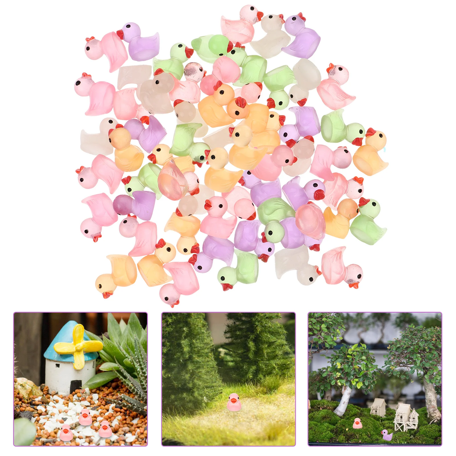 

Landscape Colorful Luminous Duck Pendant Toy House Miniature Aquarium Plants Accessories
