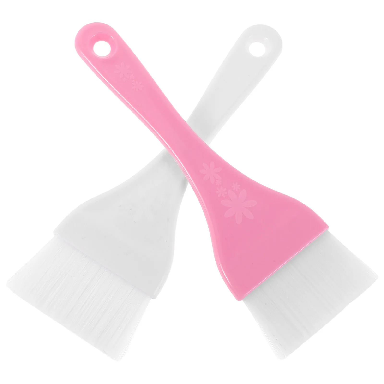 2Pcs Large Beauty Brush Set White and Pink for Face Masks Body Butter Lotion Bronzer Tan Application Smooth Even Coverage