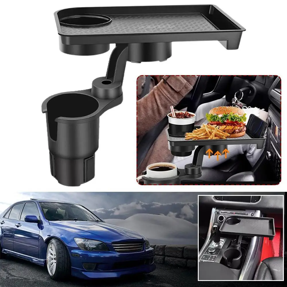 

Универсальный автомобильный подстаканник, поднос с двойным подстаканником, организованный стол, поднос для еды, автомобиля, портативная регулируемая подставка для напитков
