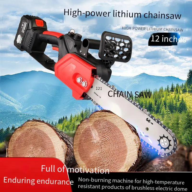 SEESII 12-Inch Brushless Electric Chainsaw For Makita Battery Cordless Chain Saw Firewood Tree Cutting Garden Tool Pruning wer