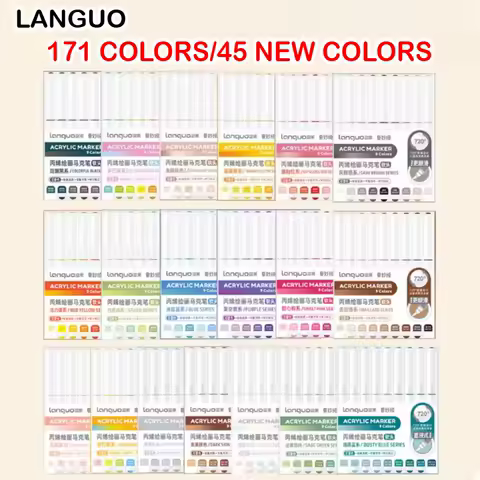 LANGUO 288/9pcs/Box Mix Color Acrylic Markers Set Art Rock Painting Pens Kids Gift For Stone Book DIY Craft School Art Supplies
