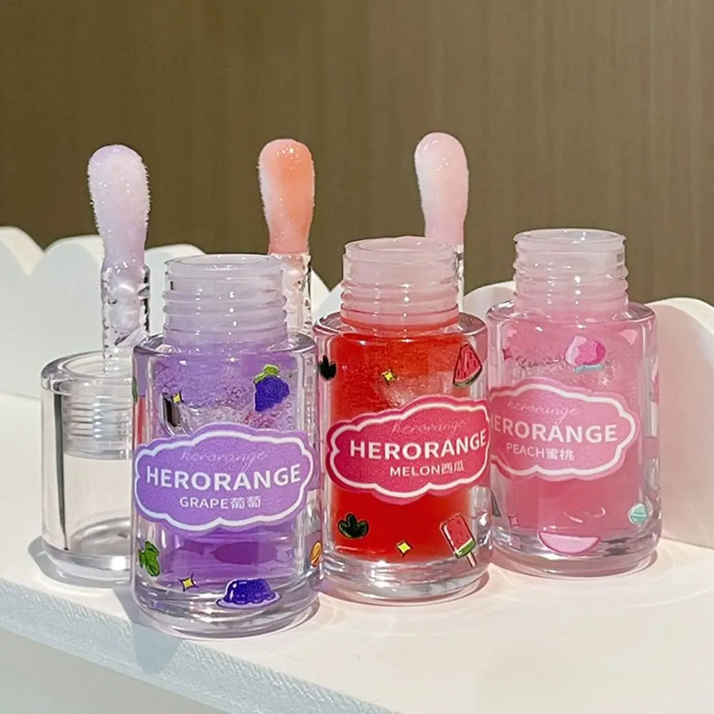 جديد ترطيب الفاكهة حماية الشفاه النفط ترطيب أحمر الشفاه عالي اللمعان غير لزجة ملمع الشفاه النساء