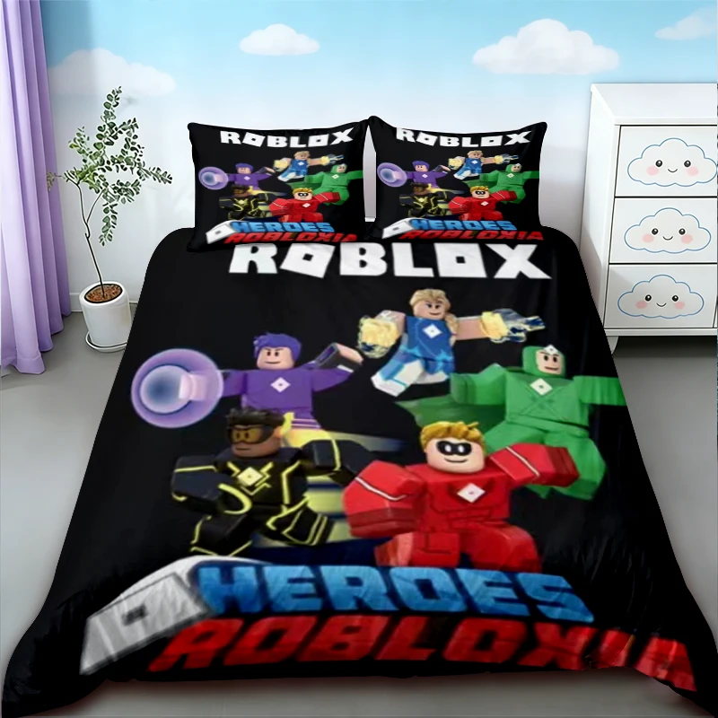 

Roblox 3pcs Duvet Cover Roblox Bedding Set Breathable Quilt Cover for Bedroom Home Dormitory Camping Gifts