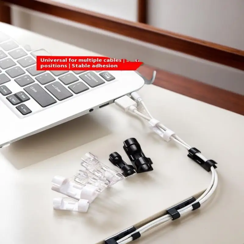 20-100PCS Self Stick Wire Cable Cord Clips Clamp Table Wall Tidy Organizer Holder Fixer Holder For Computer USB Charging Data