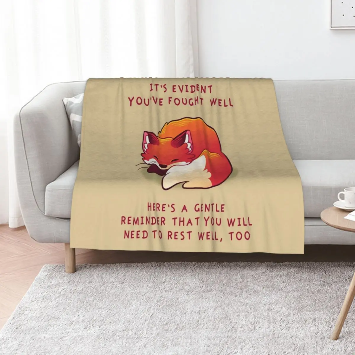 It's Evident You've Fought Well Sleepy Fox Throw Blanket Loose Designers Hairy Fashion Sofas halloween Blankets