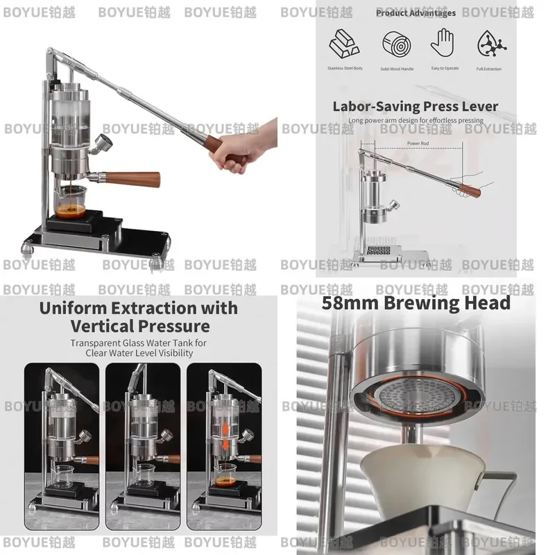 Portable Manual Espresso Maker Hand Press Coffee Machine Variable Pressure Extraction Compact Home Business Barista Tool