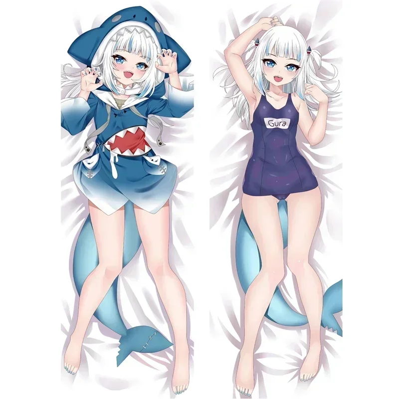 

60x180 см Gawr Gura Vtuber Hololive обнимающая подушка для тела искусственная дакимакура наволочка аниме девушка вайфу подушка