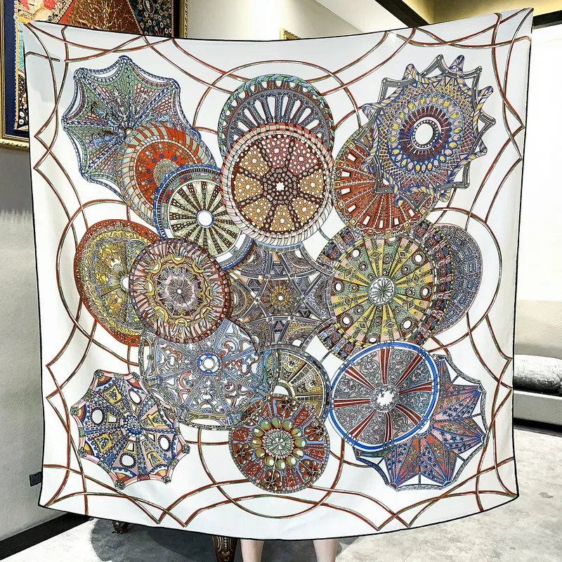 

New Autumn and Winter Double-Sided Two-Color Printed Silk Wool Scarf and Shawl