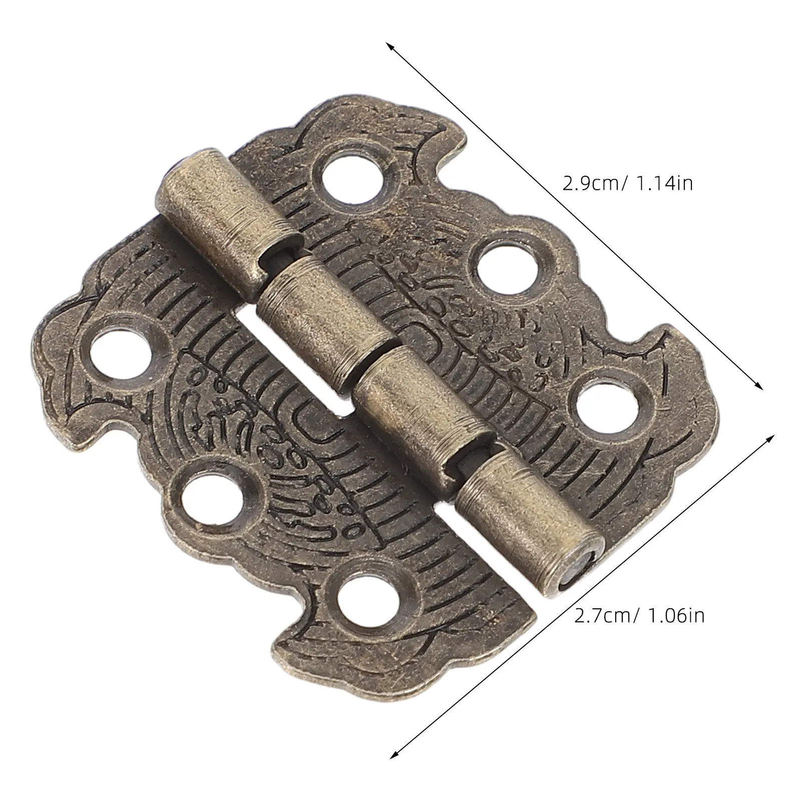 20Pcs Butterfly Hinges Bronze Folding Mini 90 Degree Precise Opening for Jewelry Chest Wooden Box Decorative Vintage