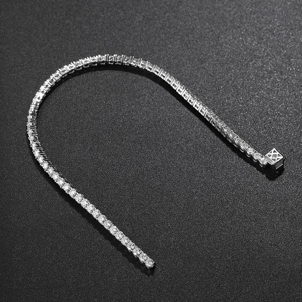 BXINY 3mm Moissanite Adjustable Tennis Bracelets S925 Silver for Women Men Hiphop Hand Chains Fine Jewelry Gifts GRA Certificate