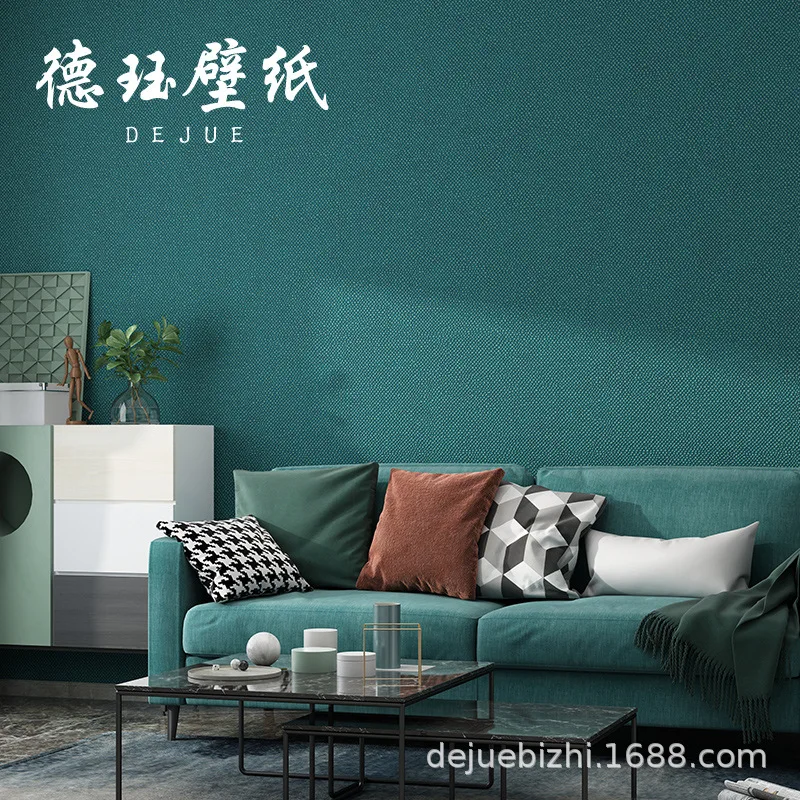 ورق حائط كاكي غير منسوج بلون سادة إسكندنافي لغرفة المعيشة وغرفة النوم ورق حائط كتان حديث وبسيط من القماش #3