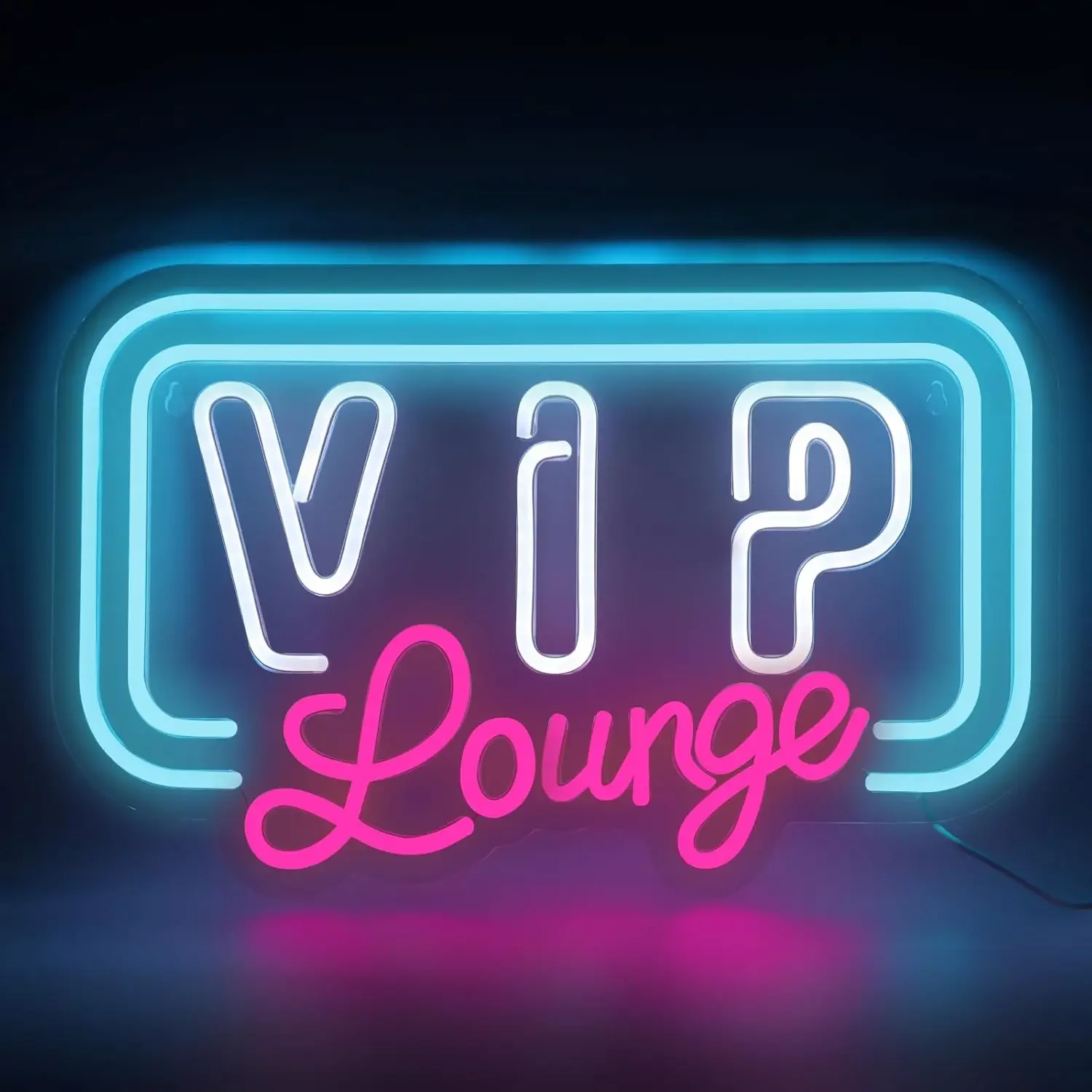 VIP Lounge Neon Sign Blue Pink LED Wall Art USB Powered Acrylic Glow Lamp Bar Club Decor Novelty Gift Hanging Light Home Party