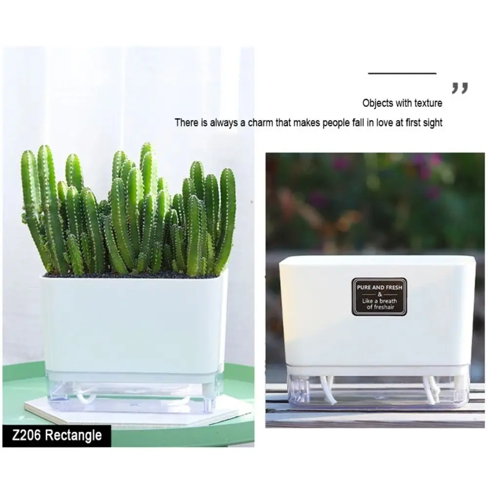 Plastic Material Self Watering Plant Pot Magnetic Design Double-deck Structure Lazy Plant Pot Self-absorbent System