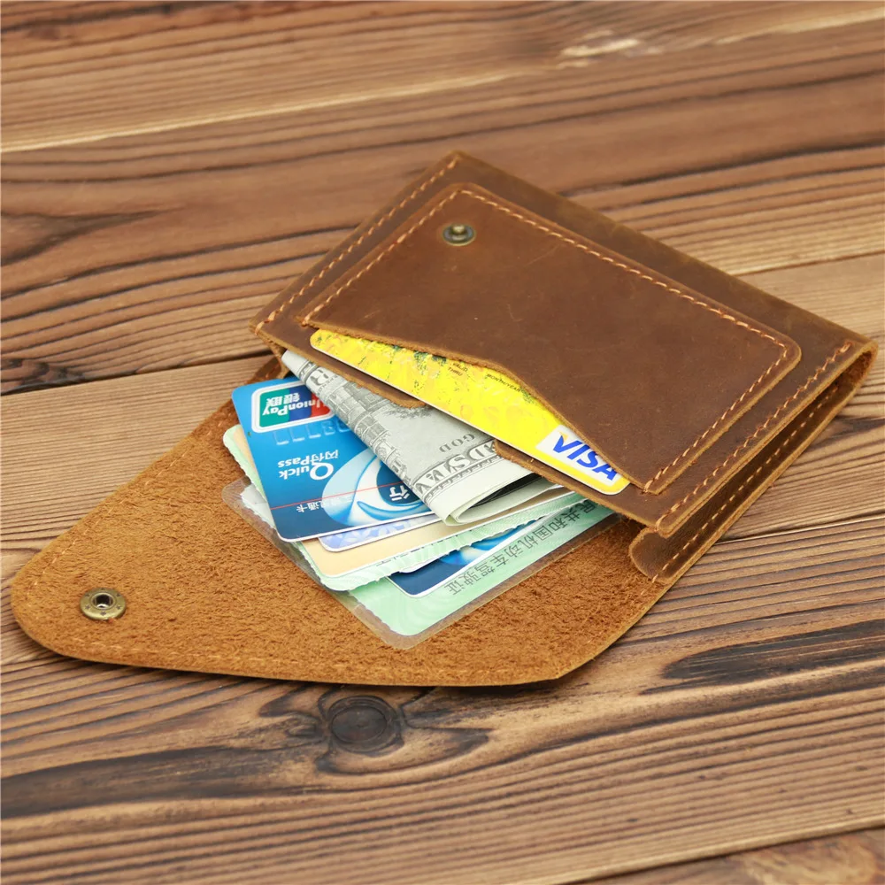 Vintege Genuine Leather Men's Cash Wallet Compact Handmade Ultra Thin Leather Wallet Premium Credit Card Holder For Professional