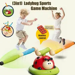 3 In 1 Musical Jump Outdoor Toys for Toddlers Shoot Launcher Toss Ring Game With Remote Control For Kids Indoor Sports Set Gift