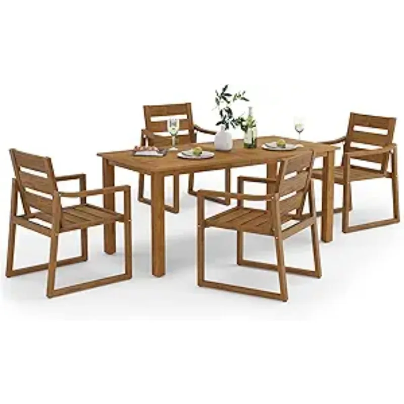 

Обеденный набор HDPS для патио на открытом воздухе, всепогодный обеденный стол и стулья, обеденные наборы мебели для патио из смолы для улицы и помещения