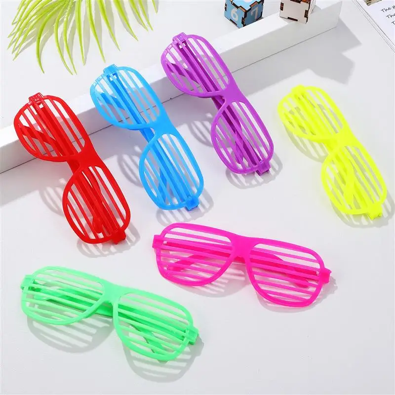 18 Pcs Shutter Glasses Neon Color Glasses Plastic Party Sun Glasses Dress Costume Glasses