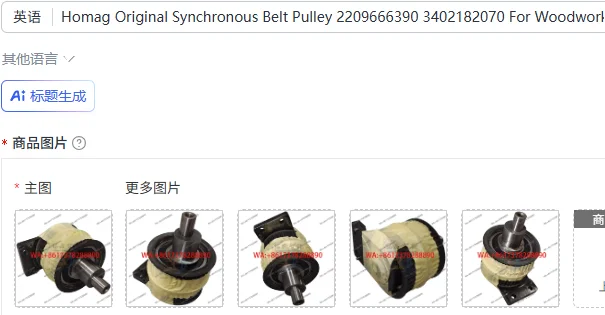 Homag Original Synchronous Belt Pulley 2209666390 3402182070 For Woodworking Beam Saw